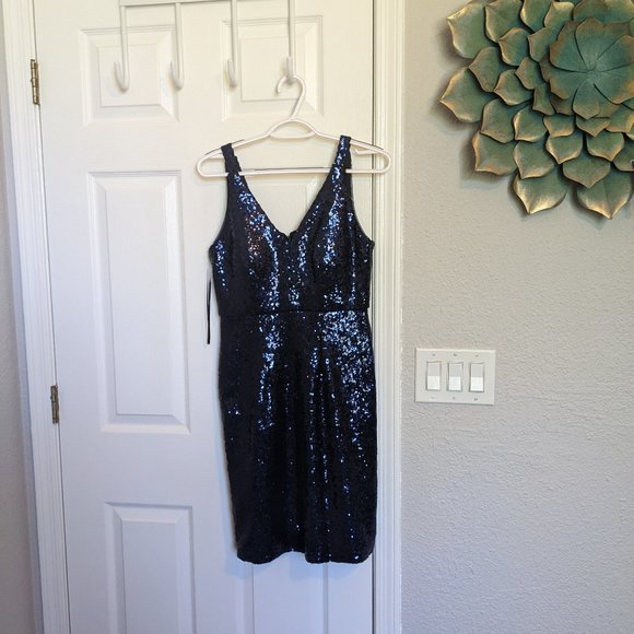 Night Way Collections Dresses & Skirts - NWT MIDNIGHT BLUE SEQUIN SHEATH!  | 8 |  Some stretch | Wedding, Gala | SIZZLES